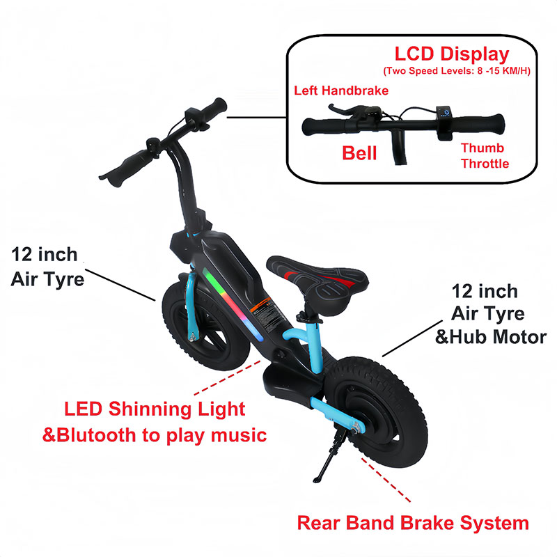 Bicicleta eléctrica de equilibrio para niños (24 V 180 W) SGBK01
