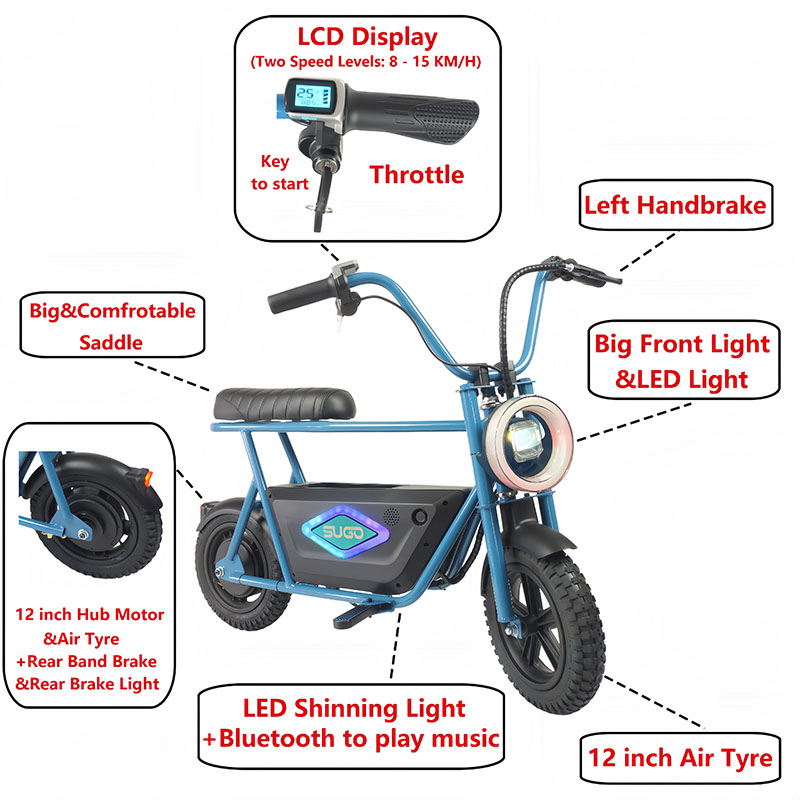 Bicicleta eléctrica de cross para niños (24 V 180 W) SGMT01
