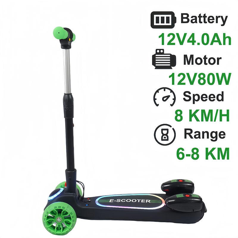 Patinete eléctrico infantil de 3 ruedas con luces LED (12 V 80 W) SG06S